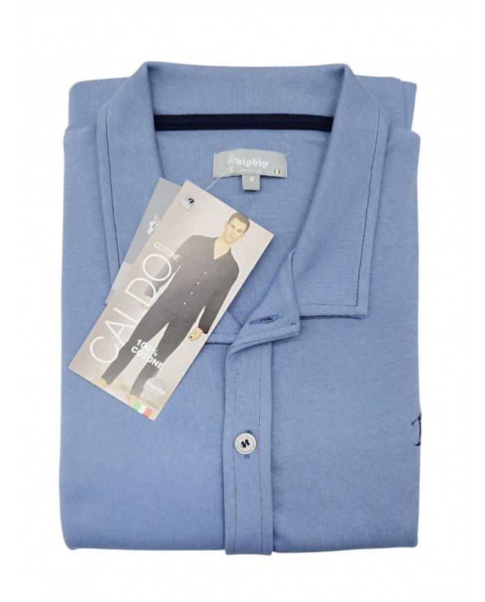 Pigiama uomo 100% caldo cotone aperto Bip Bip 6775 - Made in Italy