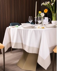 Tovaglia 18 posti 100% cotone con bordo a contrasto Neith Milù