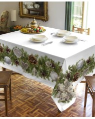 Tovaglia Copritavolo Natale 6 posti in cotone 100% Mon Amour Ghirlanda