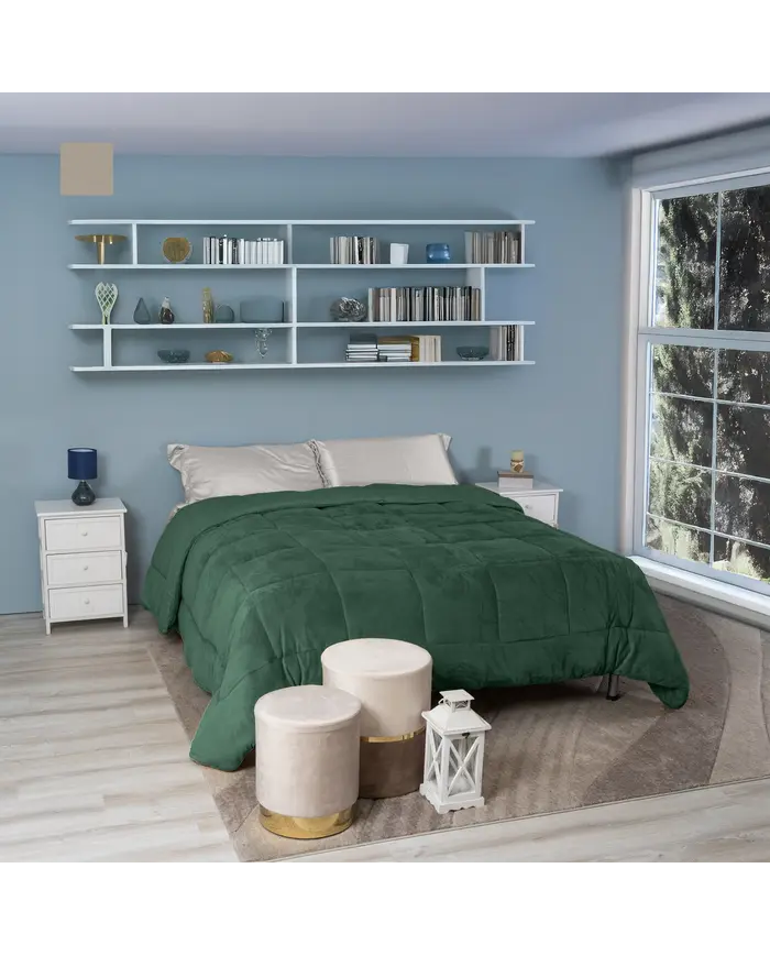 Trapunta matrimoniale in velluto coral Sensational