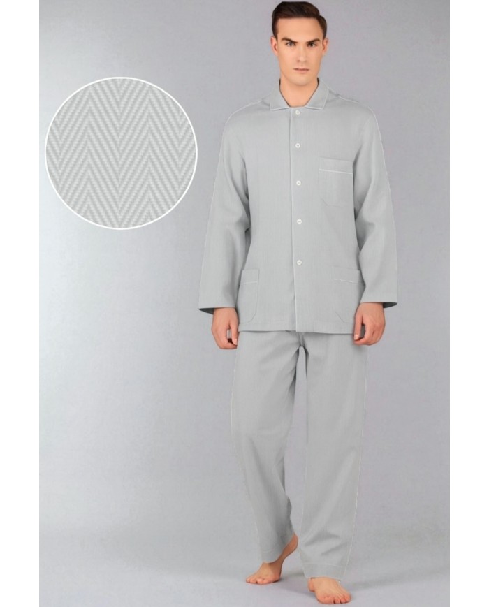 Pigiama uomo classico in flanella di puro cotone Pier Mori's art 01519