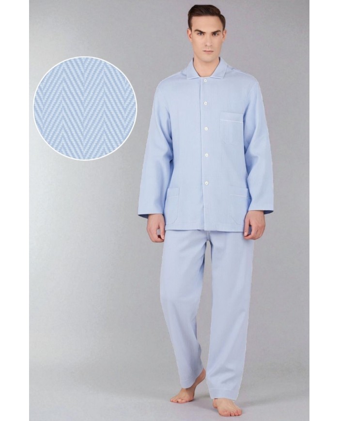 Pigiama uomo classico in flanella di puro cotone Pier Mori's art 01519