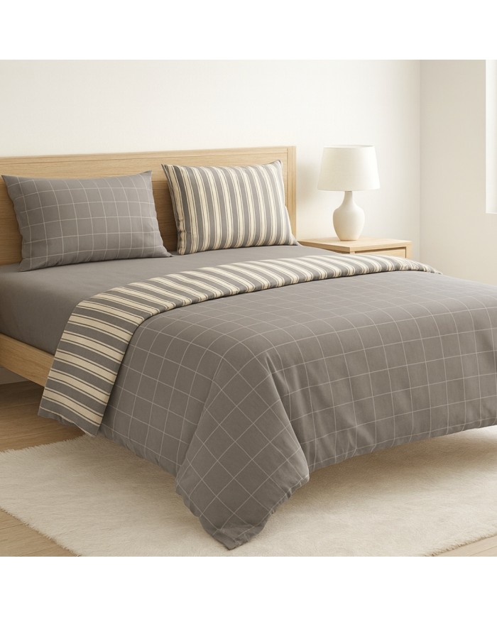 Parure copripiumino matrimoniale double-face 100% cotone Conan S&G Home