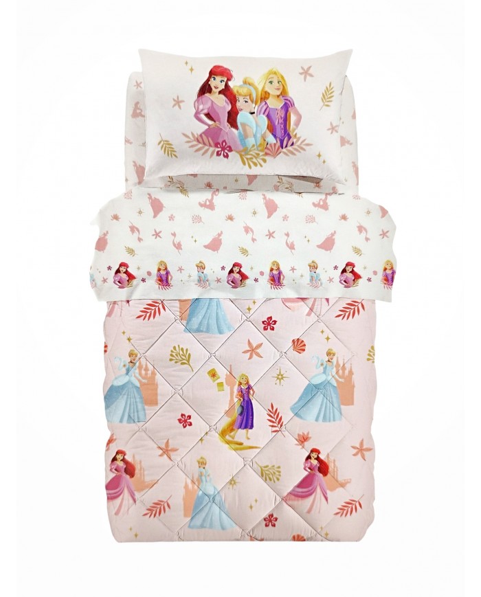 Trapunta invernale piazza e mezza in cotone Principesse Disney di Caleffi art. Magic Princess