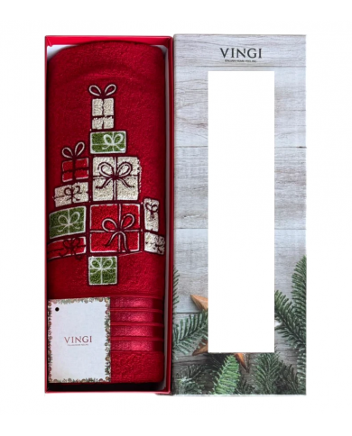 Set asciugamano viso + ospite Natale Gift di Vingi Ricami