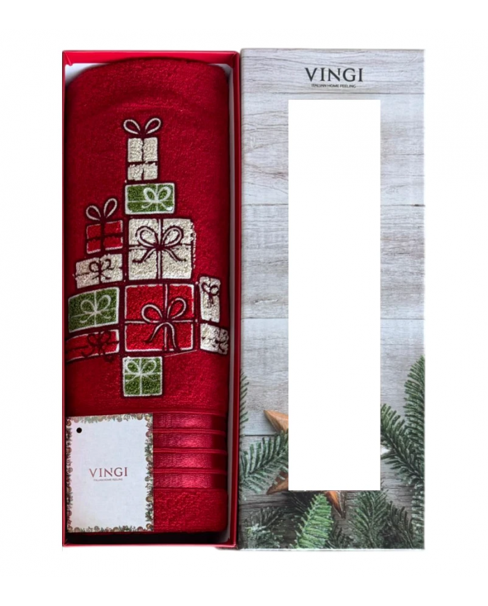 Set asciugamano viso + ospite Natale Gift di Vingi Ricami