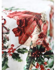 Tovaglia Natale 6 posti 100% cotone Vingi Tiffany Dis. 7