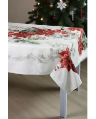 Tovaglia Natale 6 posti 100% cotone Vingi Tiffany Dis. 7