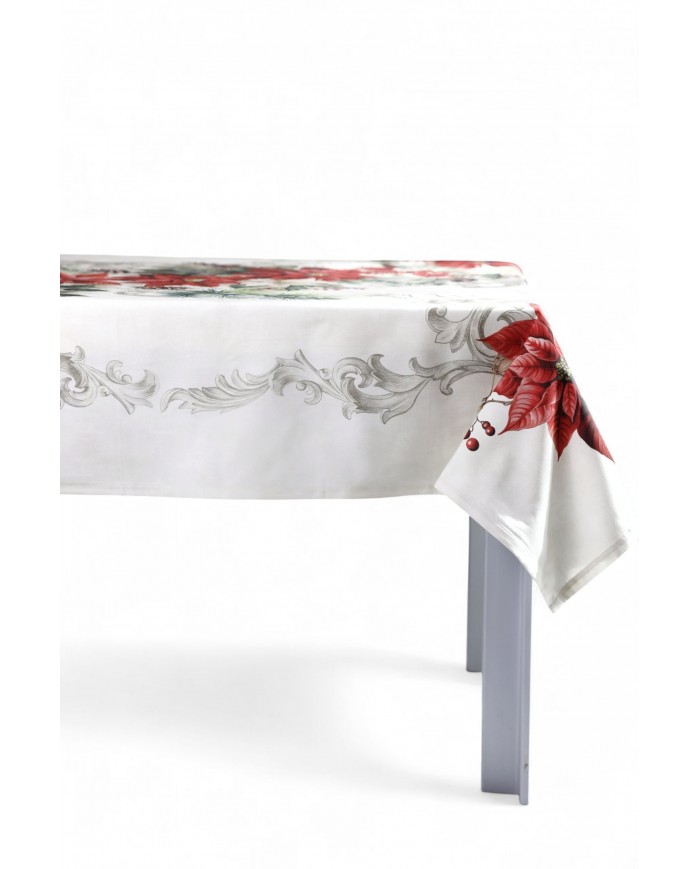 Tovaglia Natale 6 posti 100% cotone Vingi Tiffany Dis. 8