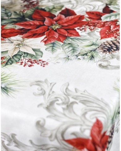 Tovaglia Natale 6 posti 100% cotone Vingi Tiffany Dis. 8