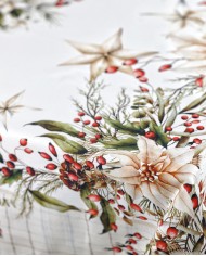 Tovaglia Natale 6 posti 100% cotone Vingi Tiffany Dis. 9