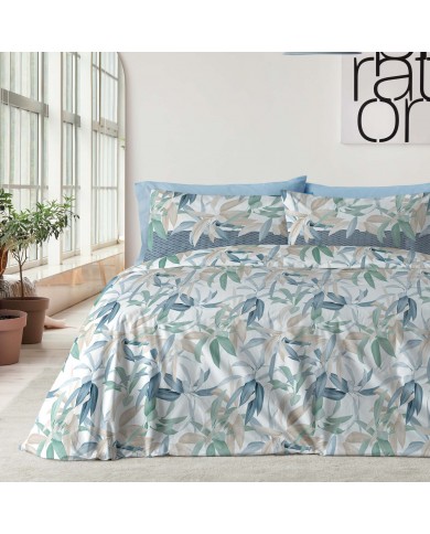 Copripiumino piazza e mezza 100% cotone Flores