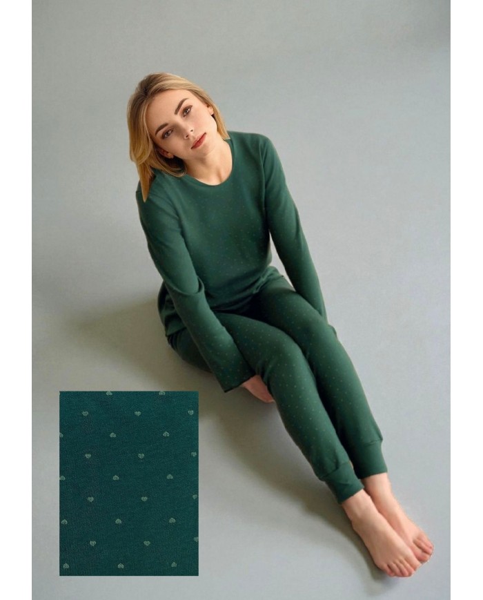 Pigiama Donna 100% caldo cotone Pepenero P9161 - MADE IN ITALY