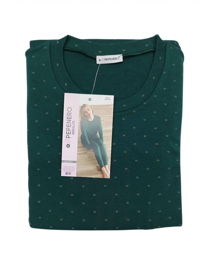 Pigiama Donna 100% caldo cotone Pepenero P9161 - MADE IN ITALY