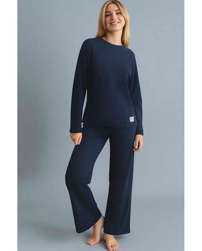 Pigiama tuta donna in caldo punto milano Pepenero