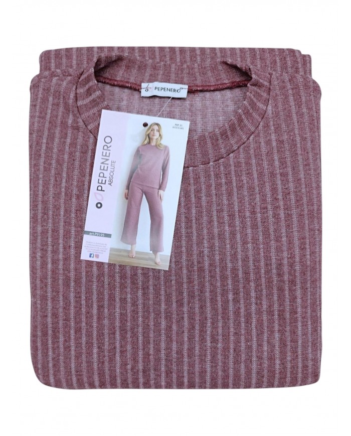 Pigiama Donna in caldo punto milano Pepenero 9195
