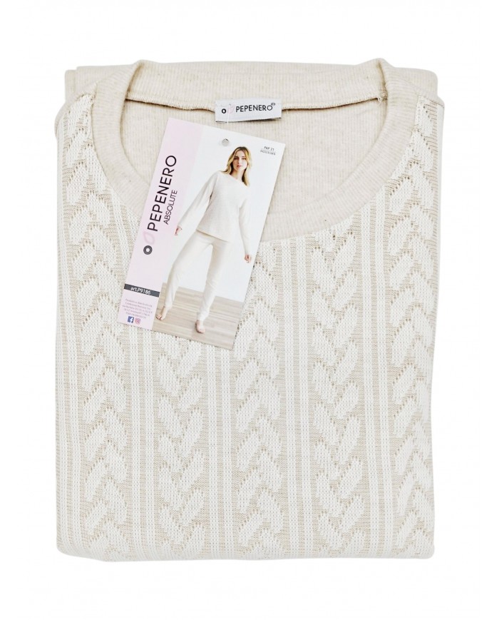 Pigiama donna in caldo punto milano Pepenero 9195