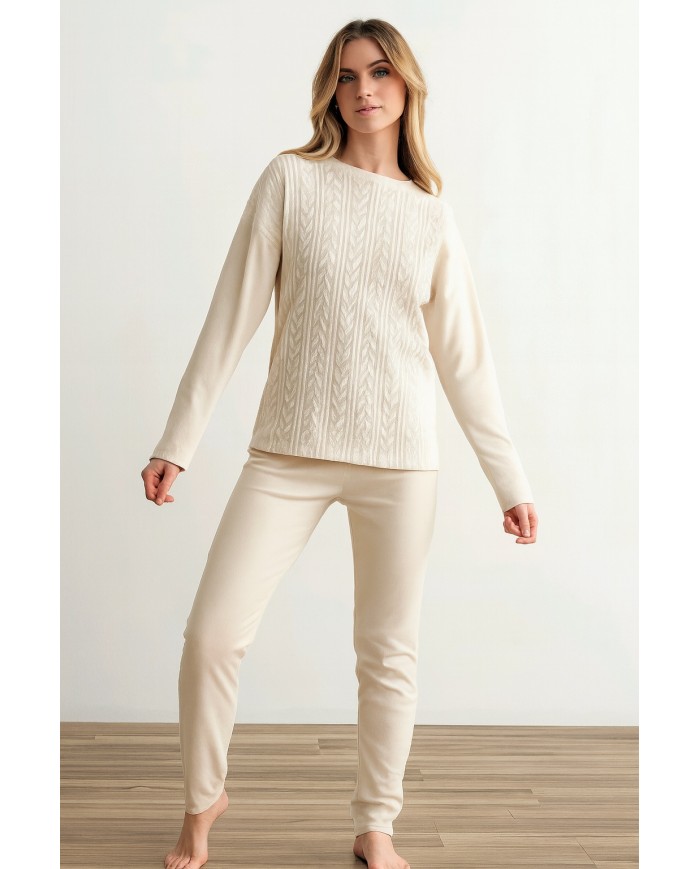 Pigiama donna in caldo punto milano Pepenero 9186
