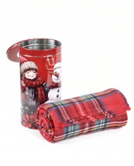 Plaid Natale in latta confezione regalo Snow dis. 2