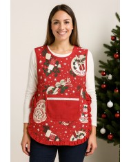 Grembiule da cucina di Natale con frill 100% cotone art. Neve