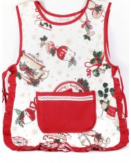 Grembiule da cucina di Natale con frill 100% cotone art. Neve