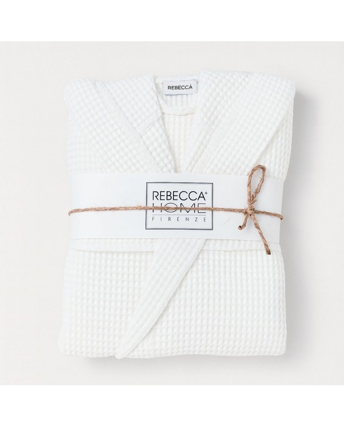 Accappatoio a nido d'ape 100% cotone Rebecca Home - art. Martina