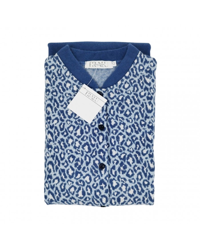 Pigiama donna aperto in caldo punto milano Fralu Serena - MADE IN ITALY