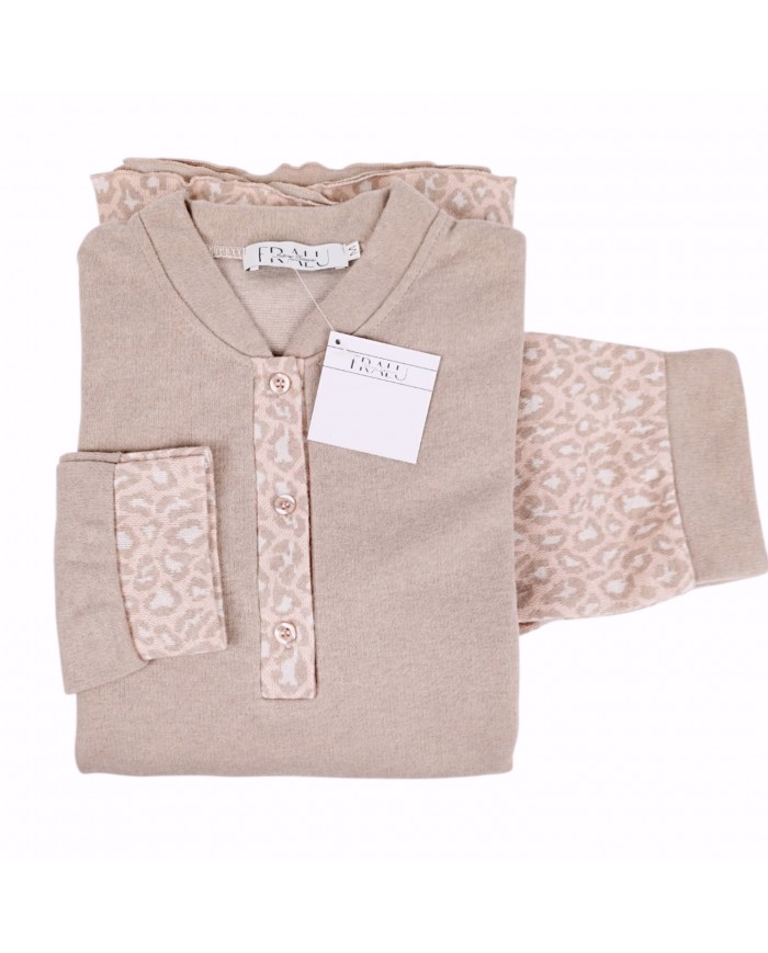 Pigiama donna serafino in caldo punto milano Fralu Serena - MADE IN ITALY