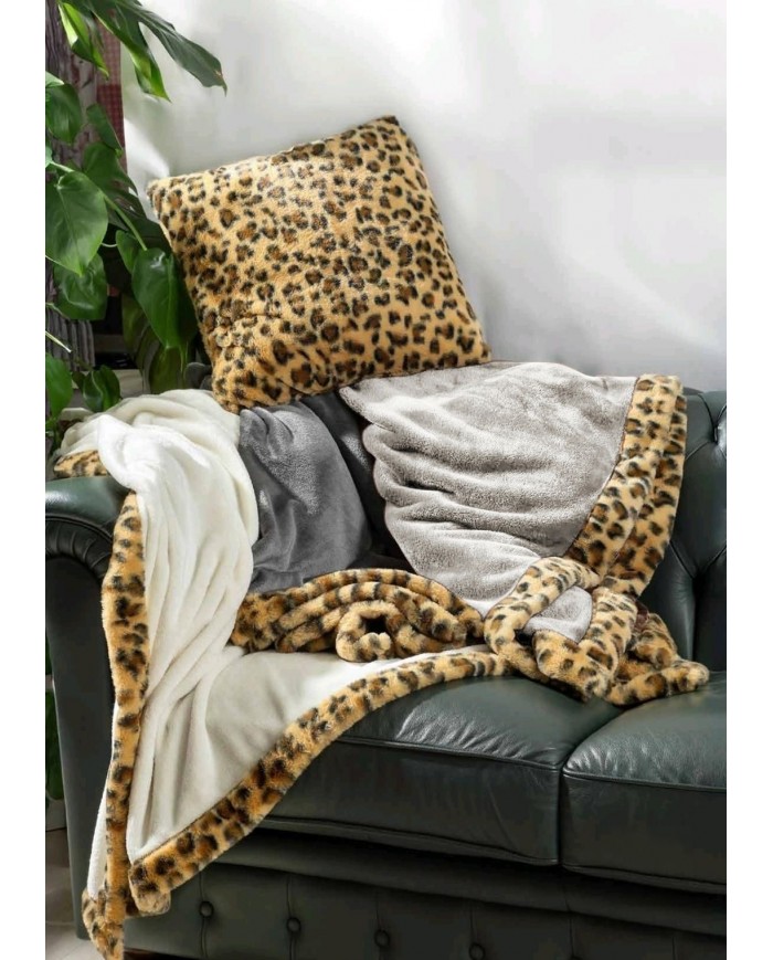 Coperta Plaid matrimoniale animalier con Cuscino OMAGGIO art. Crescy