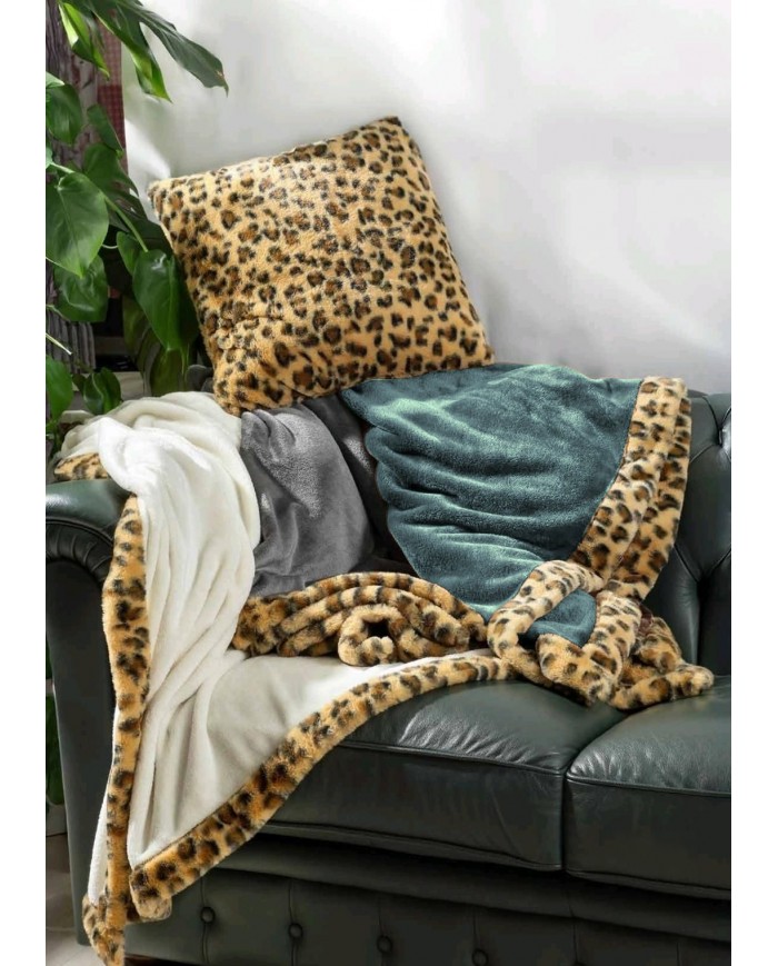 Coperta Plaid matrimoniale animalier con Cuscino OMAGGIO art. Crescy
