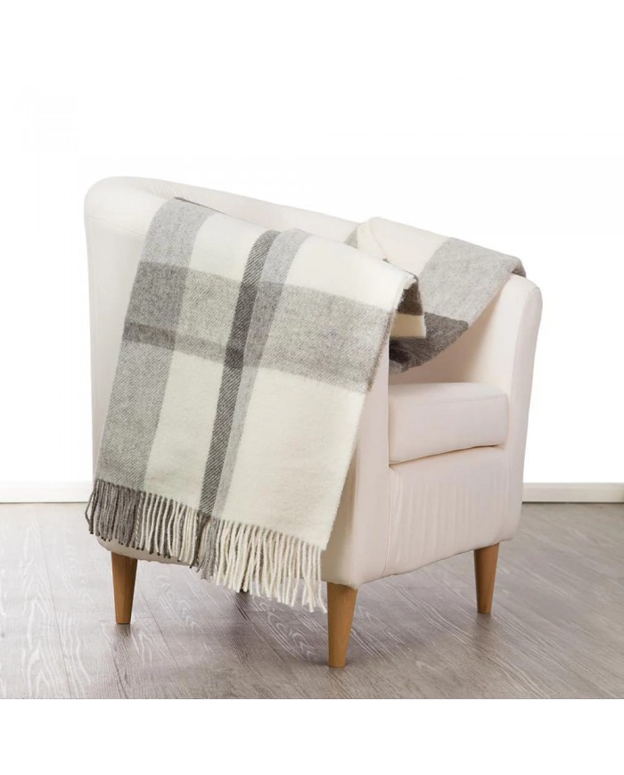 Plaid Lanerossi Iseo 100% Lana Vergine 130x170 grigio