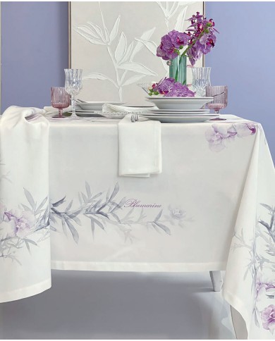 Tovaglia 12 posti 100% cotone Blumarine Orchidea