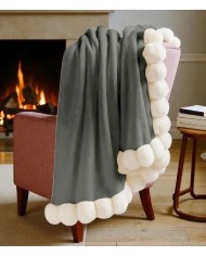 Plaid coperta matrimoniale in flannel tinta unita Fiocco 210x240cm