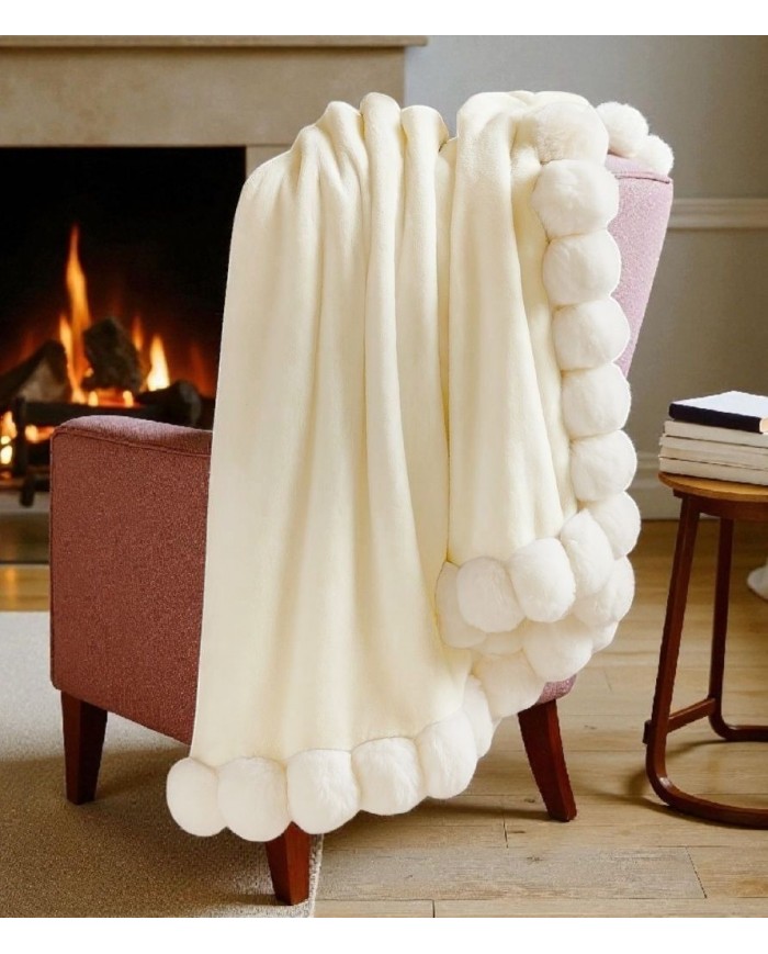 Plaid coperta matrimoniale in flannel tinta unita Fiocco 210x240cm