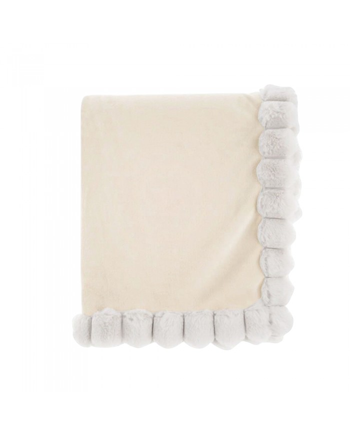 Plaid coperta matrimoniale in flannel tinta unita Fiocco 210x240cm