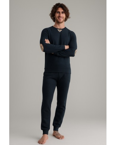 Pigiama uomo in caldo punto milano Pepenero art. P1624 - MADE IN ITALY