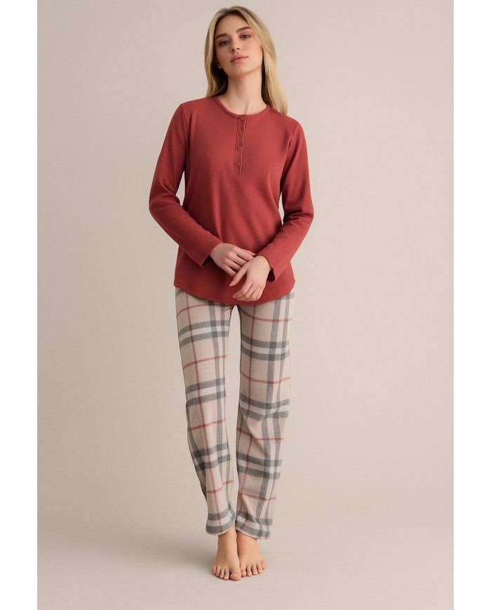 Pigiama donna in caldo punto milano Pepenero art. P9188