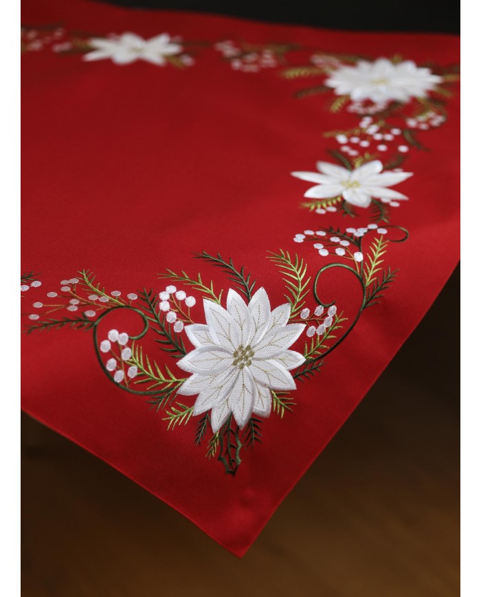 Centrotavola Natale ricamato bianco Stella art. KP007