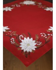 Centrotavola Natale ricamato bianco Stella art. KP007