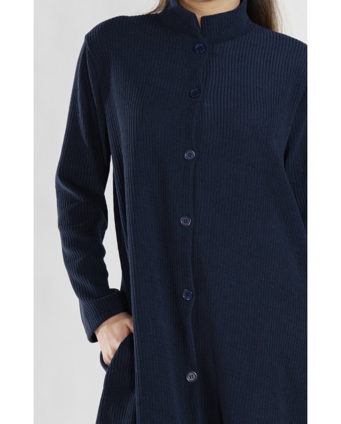 Vestaglia in velluto a costine con bottoni Toscana Lingerie art. Orione