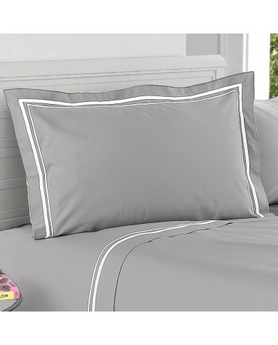 Completo lenzuola matrimoniale in percalle di cotone Mirage