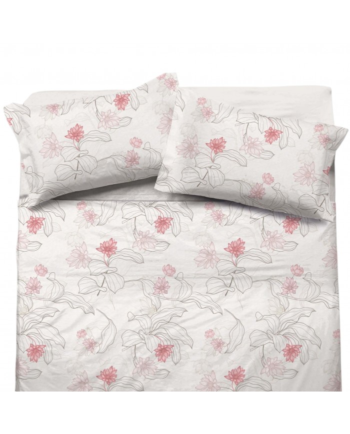 Completo lenzuola matrimoniale 100% cotone Jolly Pamela