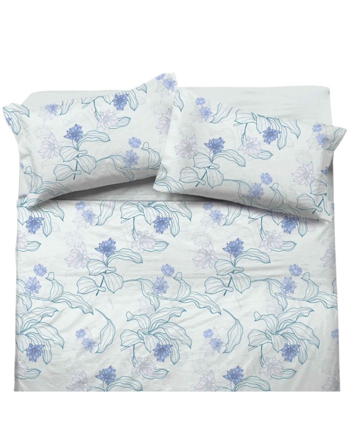 Completo lenzuola matrimoniale 100% cotone Jolly Pamela