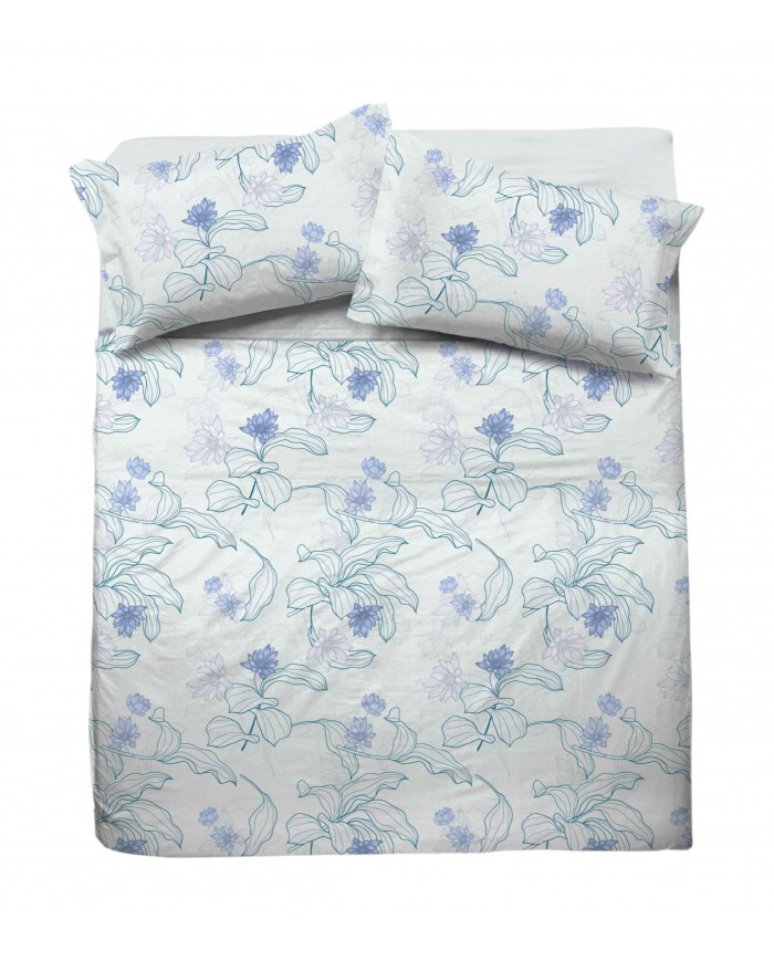 Completo lenzuola matrimoniale 100% cotone Jolly Pamela