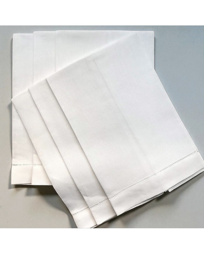 Set di 6 asciugamani Ospite in puro lino con orlo a giorno Manifattura Tessile Vittoria