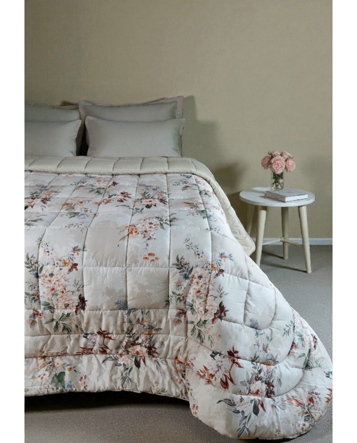 Trapunta matrimoniale in raso di puro cotone Galizzi 1949 - Emily - Made in Italy