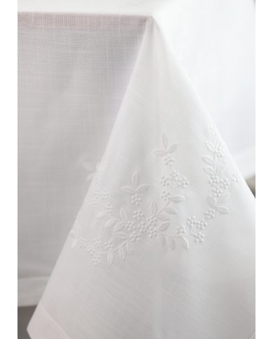 Tovaglia ricamata 12 posti con tovaglioli art. TL008