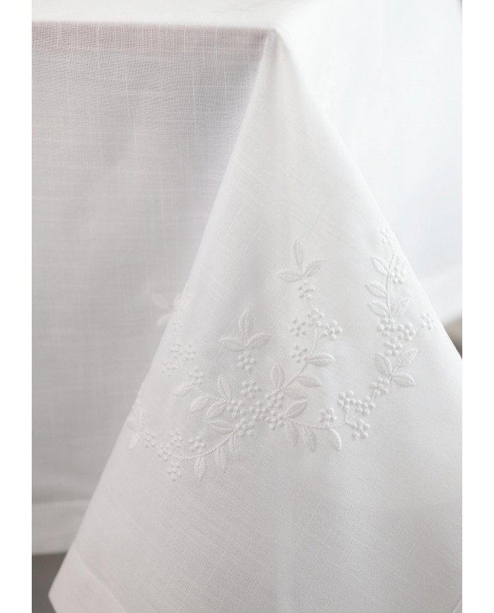 Tovaglia ricamata 12 posti con tovaglioli art. TL008