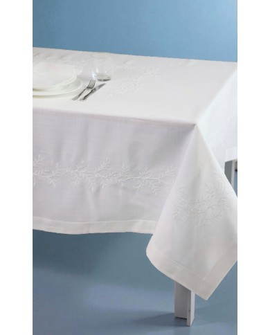 Tovaglia ricamata 12 posti con tovaglioli art. TL004