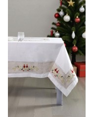 Tovaglia ricamata 12 posti con tovaglioli art. TL004